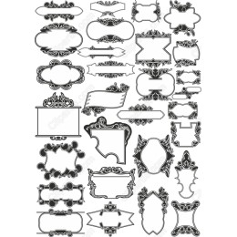 Elegant Ornate Frames and Banners Set