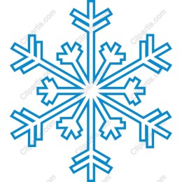 Snowflake - Elegant Blue Outline