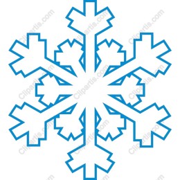 Elegant Blue Outline Snowflake