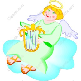 Whimsical Angel with Harp