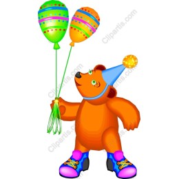 Festive Bear with Balloons