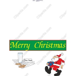 Merry Christmas - Santa Claus with Cookies and Milk