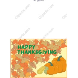 Thanksgiving Celebration - Happy Thanksgiving with Autumn Leaves and Pumpkins