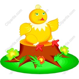 Charming Chick on Stump