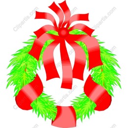 Christmas Wreath with Red Ribbons