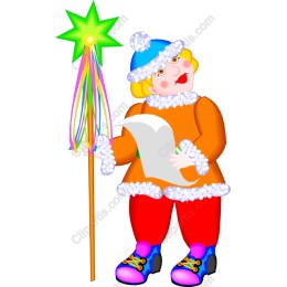 Cheerful Holiday Character with Star Wand