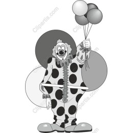 Whimsical Clown with Balloons
