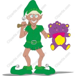 Playful Elf with Stuffed Bears