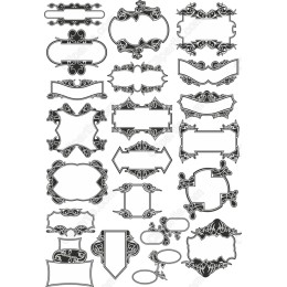 Ornate Frames and Banners Set