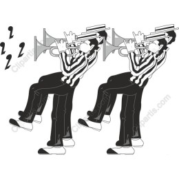 Whimsical Musician Playing Trumpet