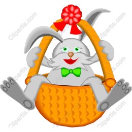 Cheerful Bunny in Basket