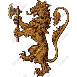 Regal Lion with Axe