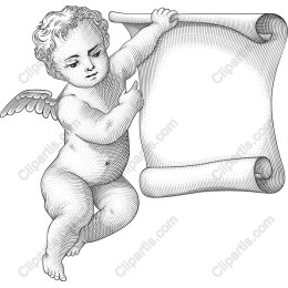 Cherub Angel with Scroll