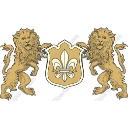 Majestic Lion Emblem with Fleur-de-Lis