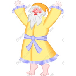 Joyful Holiday Character in Yellow Robe