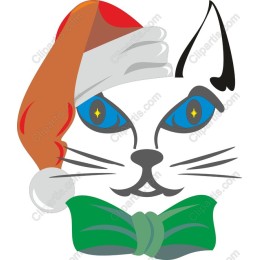 Festive Cat in Santa Hat