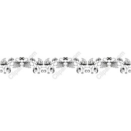 Black and White Decorative Floral Border