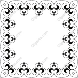 Black Floral Decorative Border