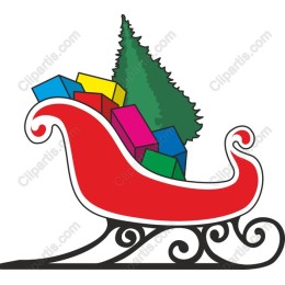 Festive Sleigh with Colorful Gifts
