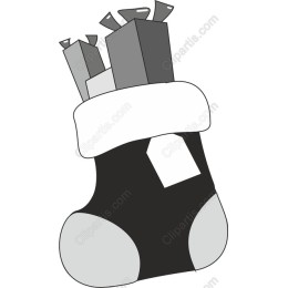 Modern Christmas Stocking with Gifts