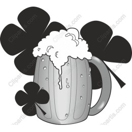 Frothy Beer Mug with Shamrocks