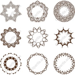 Intricate Circular Frames Set