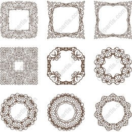 Intricate Botanical Frames Set