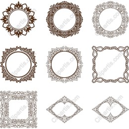 Elegant Floral and Ornate Frame Set