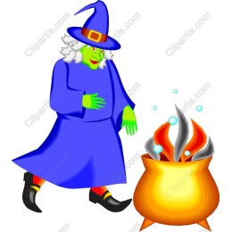 Whimsical Witch with Cauldron