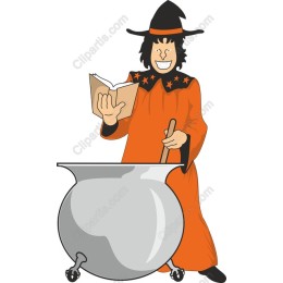 Whimsical Witch with Cauldron