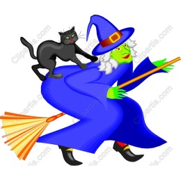 Whimsical Witch on a Broomstick