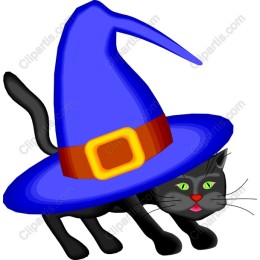 Whimsical Black Cat in Wizard Hat