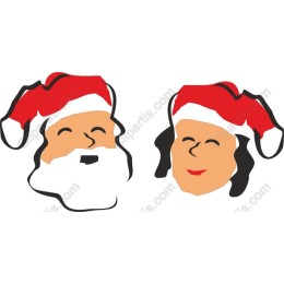 Joyful Santa and Festive Lady