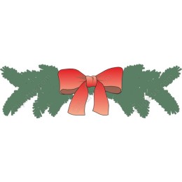 Festive Evergreen Garland with Red Bow