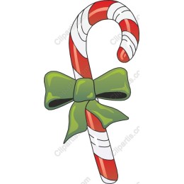 Christmas Candy Cane with Bow