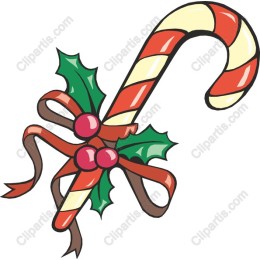 Charming Candy Cane with Holly and Bow