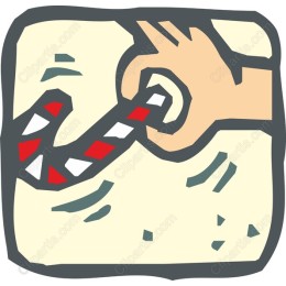 Hand-Pulling Striped Ribbon