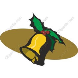Christmas Bell with Holly Berries
