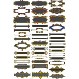 Vintage Decorative Frames Clipart Set
