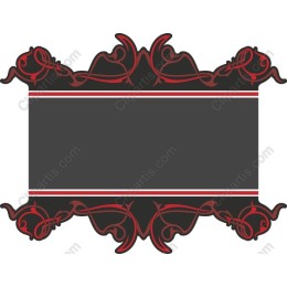 Elegant Red and Black Ornamental Frame