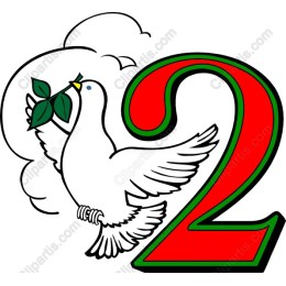 Peaceful Dove with Number 2