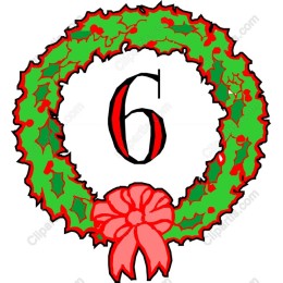 Festive Holiday Wreath with Number 6