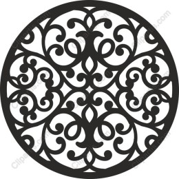 Ornamental Black Circular
