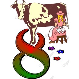 Farm Life Set: Cow, Girl, and Flowers