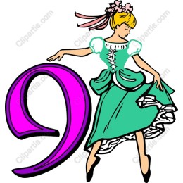 Charming Dancer with Number 9