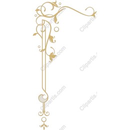 Golden Floral Decorative Element