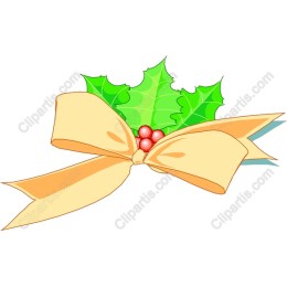 Festive Bow with Holly Leaves