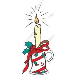 Festive Candle in Decorative Mug