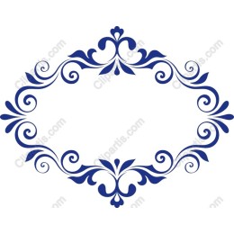 Elegant Ornamental Frame in Navy