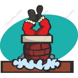 Cheerful Santa Stuck in Chimney